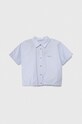 Детская хлопковая рубашка Pepe Jeans OLYMPIA короткий голубой PG301678