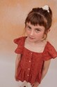 Детская хлопковая блузка zippy 3105930401 бордо SS24