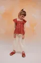 бордо Дитяча бавовняна блузка zippy Для дівчаток
