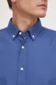 Хлопковая рубашка BOSS голубой