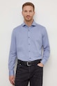 Хлопковая рубашка BOSS голубой 50508922