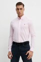 Bavlněná košile Polo Ralph Lauren růžová 710932545