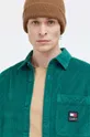 zielony Tommy Jeans koszula sztruksowa