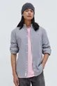 sivá Bavlnená košeľa Tommy Jeans