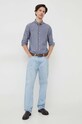 Odzież Tommy Hilfiger koszula bawełniana MW0MW33782 granatowy