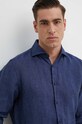 Joop! koszula lniana Pai 30041389 granatowy
