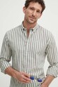 Lindbergh camicia di lino 30.203492A.ARMY verde