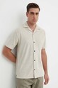 Košeľa Lindbergh jednofarebný béžová 30.203579.STONE