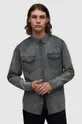 серый Хлопковая рубашка AllSaints Orbit Мужской