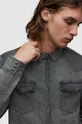 Хлопковая рубашка AllSaints Orbit серый