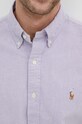 Pamučna košulja Polo Ralph Lauren 710805562 ljubičasta SS24