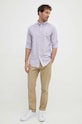 Ρούχα Βαμβακερό πουκάμισο Polo Ralph Lauren 710805562 μωβ