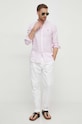 Odzież Polo Ralph Lauren koszula lniana 710873446 różowy