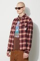 Billionaire Boys Club koszula z domieszką wełny Check Longsleeve czerwony B23424