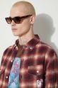 Košeľa s prímesou vlny Billionaire Boys Club Check Longsleeve B23424 červená