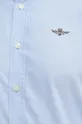 Хлопковая рубашка Aeronautica Militare голубой