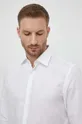 bianco BOSS camicia di lino