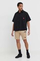 Bavlněná košile HUGO 50495912 černá SS24