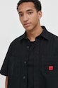 Bavlněná košile HUGO černá 50495912