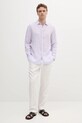 United Colors of Benetton koszula lniana 5BKU5QJG8 fioletowy AA00