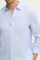 United Colors of Benetton риза мъжка от лен 5BKU5QJG8 син