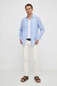 Сорочка з льону United Colors of Benetton 5BKU5QJG8 блакитний AA00