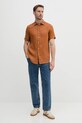 United Colors of Benetton cămașă de in 5BKU5QJH8 portocaliu SS25