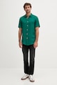 Сорочка з льону United Colors of Benetton 5BKU5QJH8 бірюзовий SS25