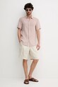 United Colors of Benetton koszula lniana 5BKU5QJH8 brązowy SS25