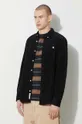 negru Carhartt WIP cămașă din velur longsleeve Madison Fine Cord Shirt