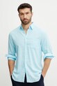 Льняная рубашка Guess casual голубой F4GH00.WG3L0