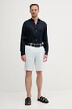 Sisley koszula lniana 5BKUSQ029 granatowy SS25