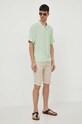 Ľanová košeľa Calvin Klein K10K109521 zelená SS24