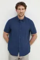 blu navy Michael Kors camicia di lino
