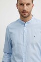 Бавовняна сорочка Tommy Hilfiger довгий блакитний MW0MW34650