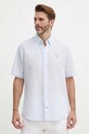 Tommy Hilfiger koszula z domieszką lnu MW0MW35323 niebieski