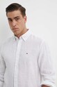 Πουκάμισο από λινό Tommy Hilfiger MW0MW34602 λευκό