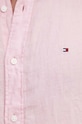 Tommy Hilfiger koszula lniana MW0MW34602 różowy SS25