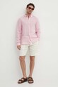 Odzież Tommy Hilfiger koszula lniana MW0MW34602 różowy