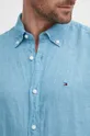 Lanena košulja Tommy Hilfiger plava