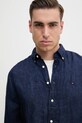 Tommy Hilfiger camicia di lino blu navy MW0MW34602