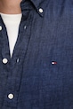 Ľanová košeľa Tommy Hilfiger MW0MW34602 tmavomodrá