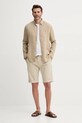 Tommy Hilfiger cămașă de in MW0MW34602 verde SS25
