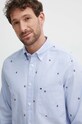 Хлопковая рубашка Tommy Hilfiger MW0MW34608 голубой