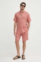 Льняная рубашка Tommy Hilfiger MW0MW35207 розовый SS25
