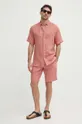 Tommy Hilfiger camicia di lino rosa