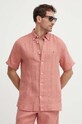 Льняная рубашка Tommy Hilfiger розовый MW0MW35207