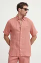 różowy Tommy Hilfiger koszula lniana