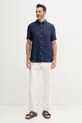 Tommy Hilfiger cămașă de in MW0MW35207 bleumarin SS25