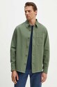 A.P.C. koszula bawełniana Surchemise Basile Brodee Poitrine zielony COFCN.H02918.KAI